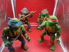 1989 Playmates TMNT 13” Giant Teenage Mutant Ninja Turtles Lot + Weapons & Belts