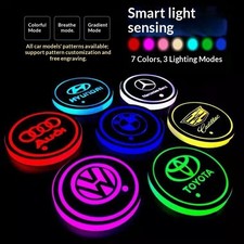 7 Color LED Car Cup Holder - USB Anti-Slip Mat for Truck, SUV, Interior  