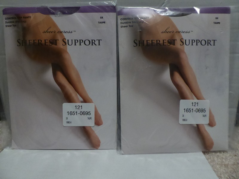 2 Pr. JC Penney East 5th Sheer Caress  Sheerest Support Taupe, Size 3X
