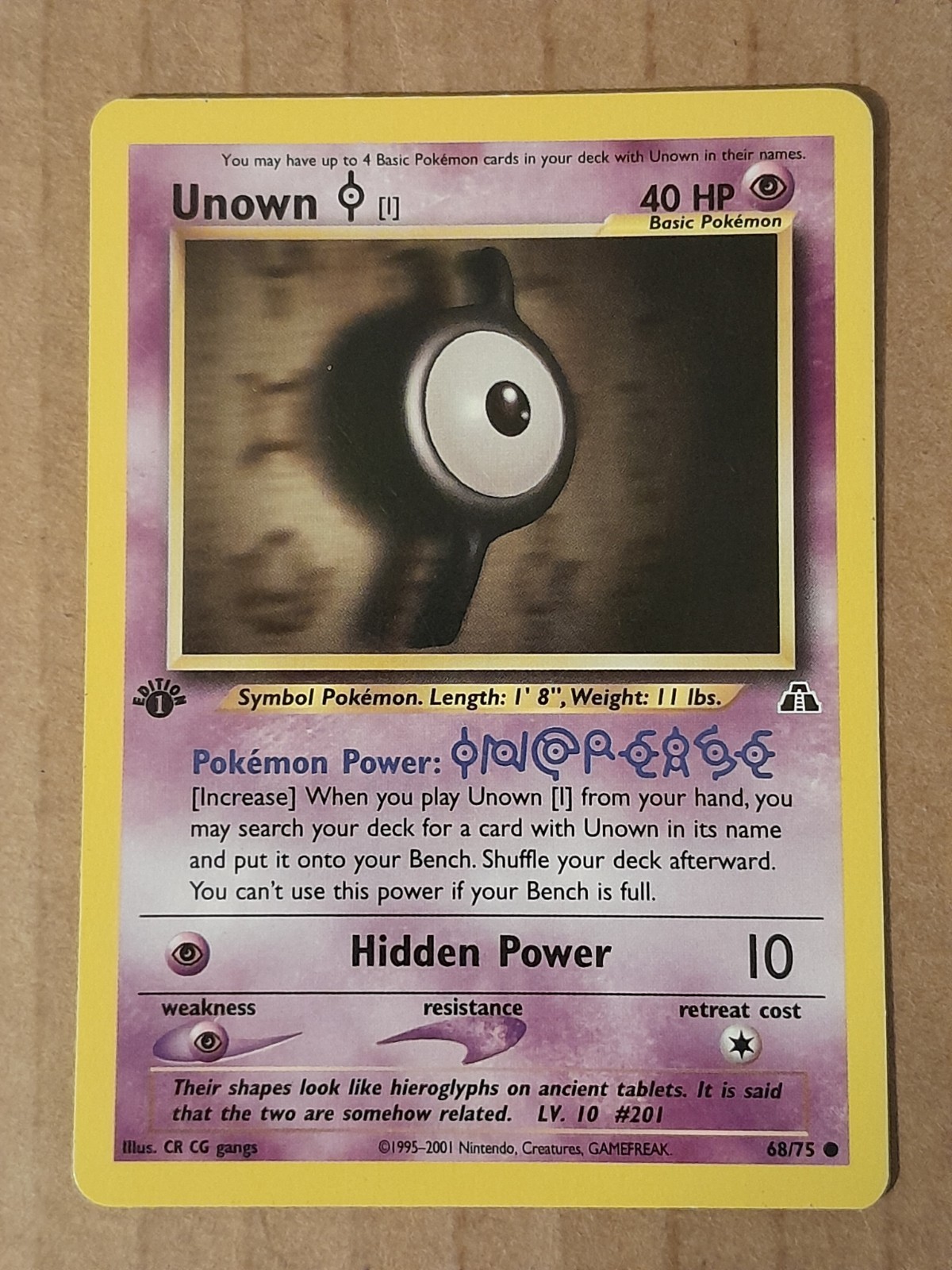 Pokemon Unown i 68/75 Neo Discovery 1st Edition NM See Pictures