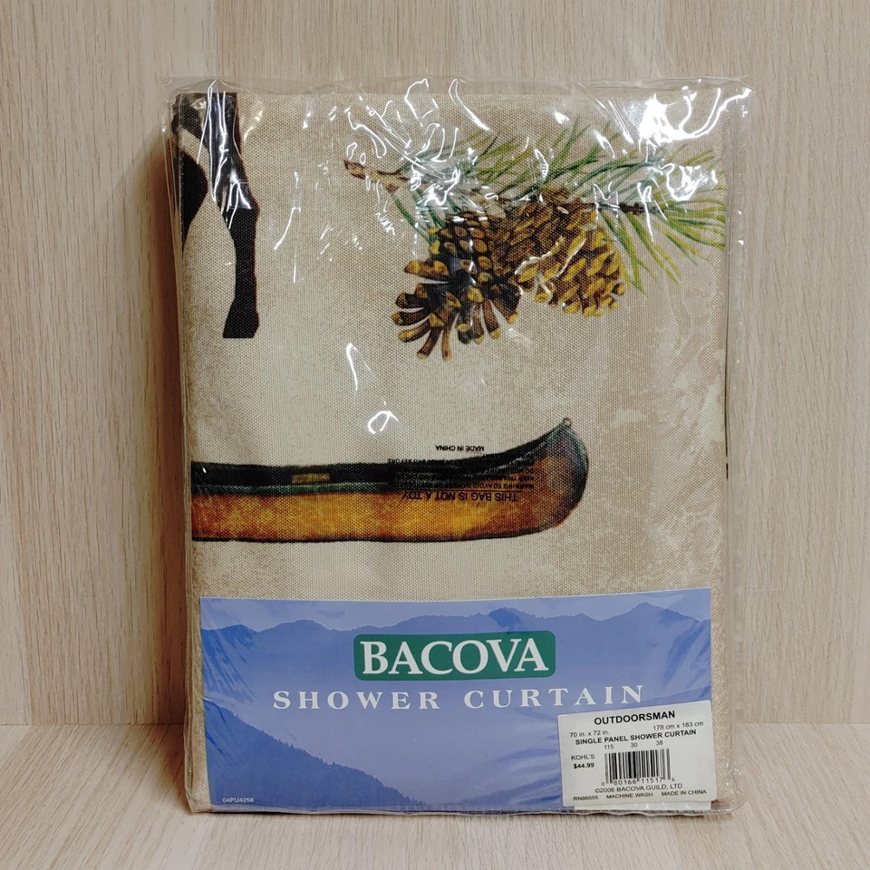 Cortina de Ducha Bacova OUTDOORSMAN 70x72" Cabina Rústica Poliéster  Foto 4 de 4