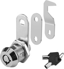 1 Pack Toolbox Lock with Keys, Chrome Finish Zinc Alloy 5/8" Tubular Cam...