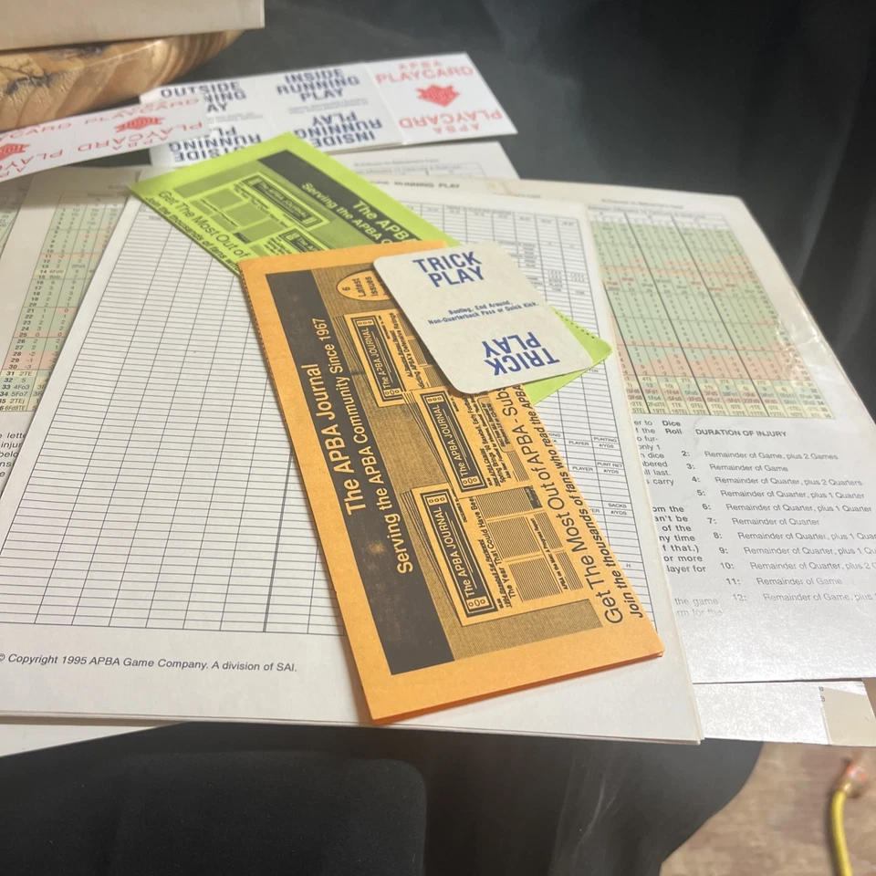 Juego de mesa de fútbol profesional APBA 1995 vintage - solo se muestran piezas incluidas Foto 4 de 4