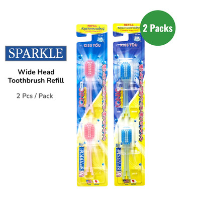 2 Packs SPARKLE Ionic Wide Head Toothbrush Refill Soft Bristle Deep Clean
