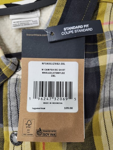 THE NORTH FACE Women’s Campshire Shirt Jacket Plaided Sherpa Lined Size 3XL NWT - Picture 5 of 9