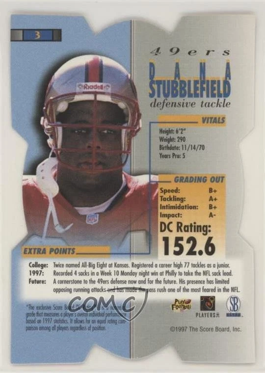 1998 Pro Line DC III Bronze Dana Stubblefield #3 - Image 2 of 2