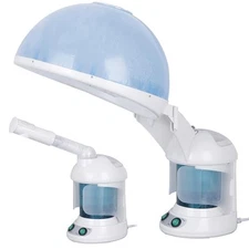 3 in 1 Hair Steamer Multifunction Ozone Facial Steamer w/ Bonnet Hood Attachment