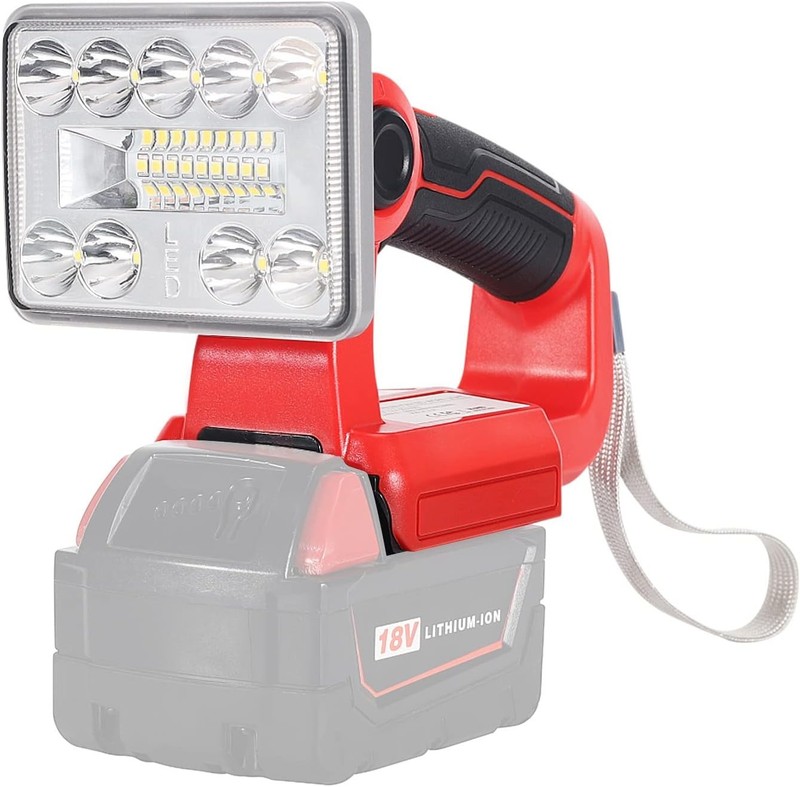 Cordless LED Work Light for Milwaukee Li-ion Battery 18V 9W 1000LM Flashlight US