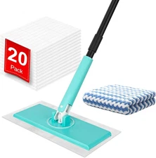 Sweeper Mops for Floor Cleaning, 2-in-1 Mops Kit Compatible with Swiffer Pads