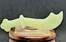 Pendentif en jade néphrite naturel - sabre chinois Dao amulette de protection