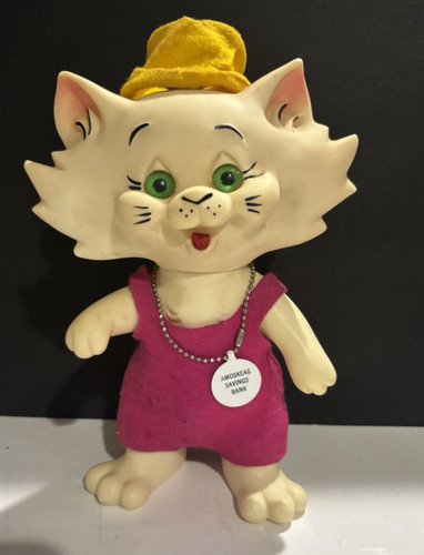 Vintage 1969   Roy Des Fla.  Kitty Cat Figure Coin Bank