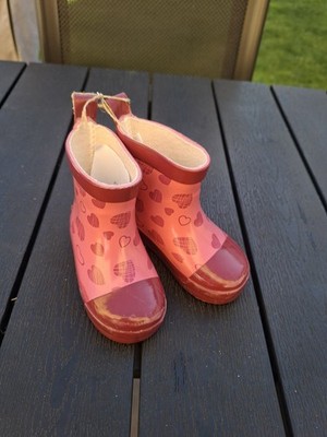 Playshoes Baby Gummistiefel  Mädchen  Rosa mit Herzchen   Schuhe Gr. 18  neu