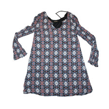 Womens Shirt Dress Slim BOHO Chic Long Sleeve Geometric Design Size SM Dee Elle