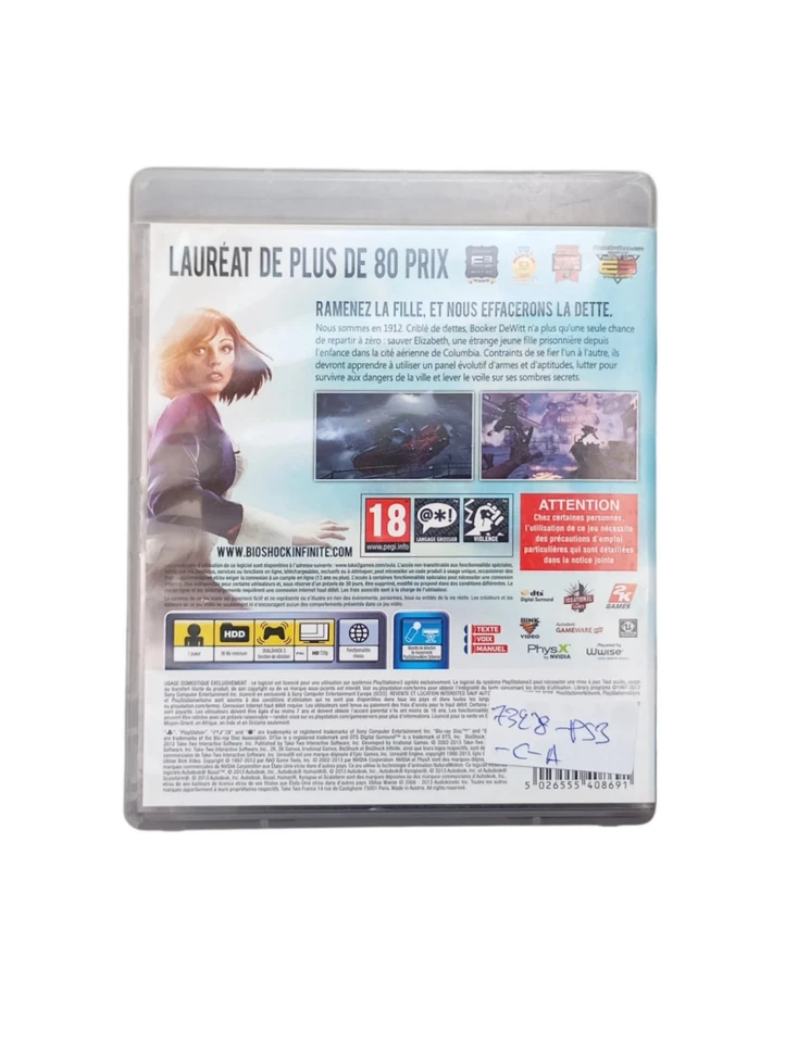 BIOSHOCK INFINITE SONY PLAYSTATION 3 (PS3) FR OCCASION, photo 3 sur 3