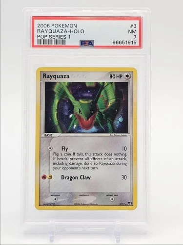 RAYQUAZA 2006 POKEMON POP SERIES 1 RARE HOLO 3/17 PSA 7 Q1036
