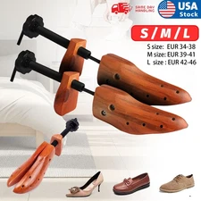 2 Way Shoe Trees For Men Wooden Shoe Stretcher Adjustable Unisex Size US 4-12.5