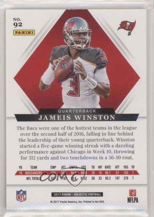 2017 Panini Majestic /99 Jameis Winston #92 - Image 2 of 2