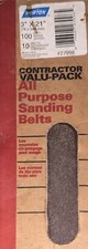 Norton All Purpose Sanding Belts 3 x21 100 Grit 10 Pack Sandpaper USA Made NEW