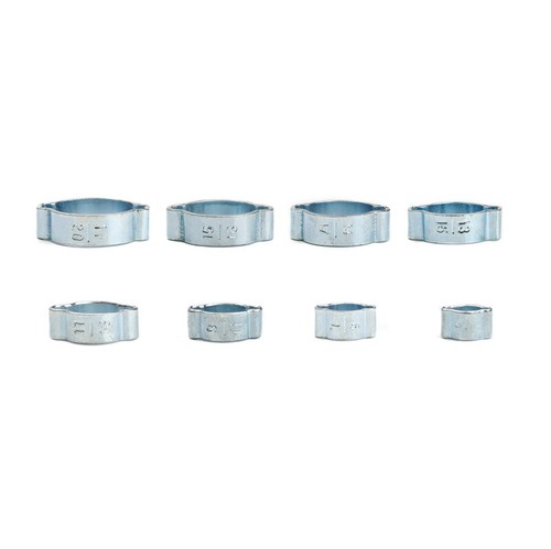 10/50X Zinc Plated Steel Double Ear O Hose Clamps Air Fuel Pipe Tube Clip 5-20mm - Picture 18 of 37