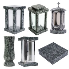 Articolo tomba in granito verde olive gioielli tomba cimitero vaso lampada alta qualità