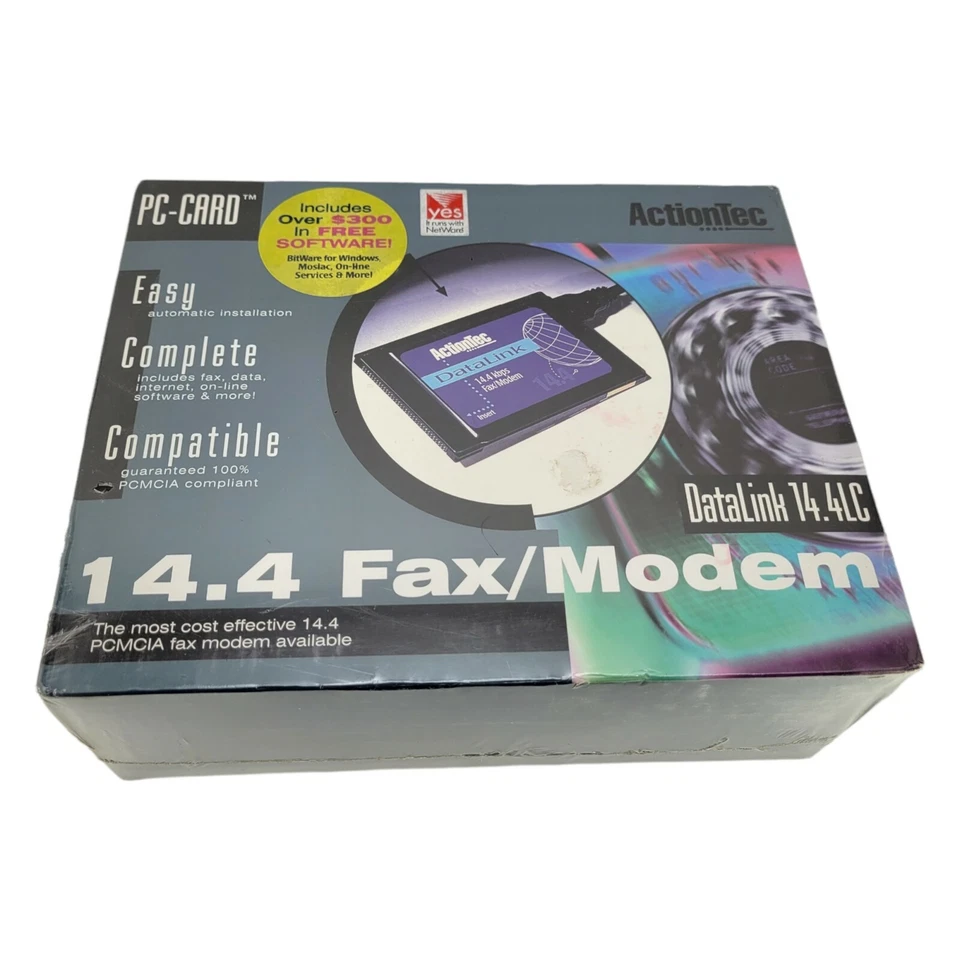 1995 ActionTec 14.4 Kbps PCMCIA Fax Modem Dial-Up Internet Access - Sealed Box - Image 3 of 4