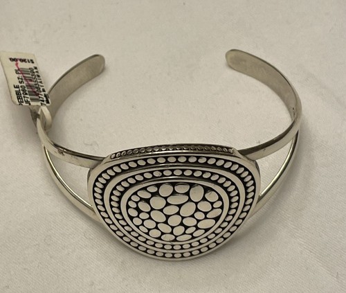 Brazalete Brighton PEBBLE DOT NUEVO CON ETIQUETAS $120 ancho plata. 2,5 pulgadas de ancho. - Imagen 5 de 7