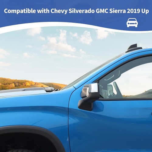 Car Accessory for Chevry Silverado 1500 Rear View Side Door Mirror Cover Silver - Picture 8 of 11