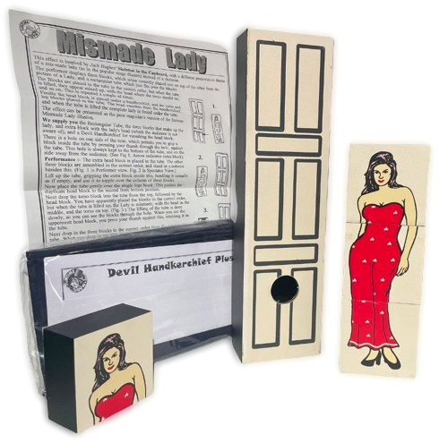 MISMADE LADY Magic Trick Magician Girl Assistant Change Blocks Box + Devils Hank - Picture 8 of 8