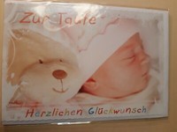 1 GlüCkwunschkarte: Zur Taufe.🌿 Herzlichen GlüCkwunsch. Karte. Mit Umschlag.