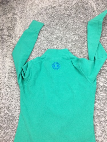Under Armour 1/4 Zip Pullover Womens Size Medium Fleece Green Semi Fitted - Picture 15 of 16