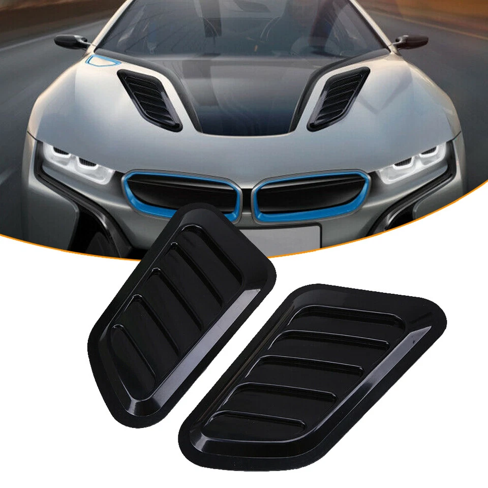 Carro 1 par motor dianteiro entrada fluxo de ar turbo capô ventilação tampa capô acessórios - Imagem 4 de 4