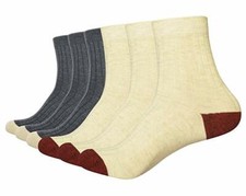Men's 6 pack Thick Crew Socks Cotton Comfort Warm Socks Grey/Beige High Quality
