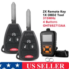 2 Remote Start Key Fob 4B for Jeep Wrangler Patriot Compass 2007-2017 + Tool Kit