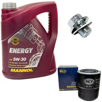 MotoröL ÖLfilter SK804 5W30 5Liter + ÖLablassschraube FüR Toyota Avensis Hilace