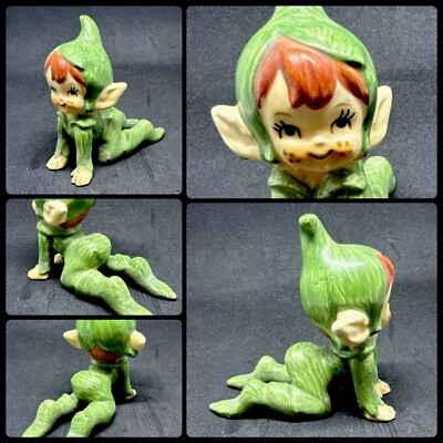 Vintage Crawling Elf Sprite Hands & knees Figurine Big Booty Pixie 1970s Naughty