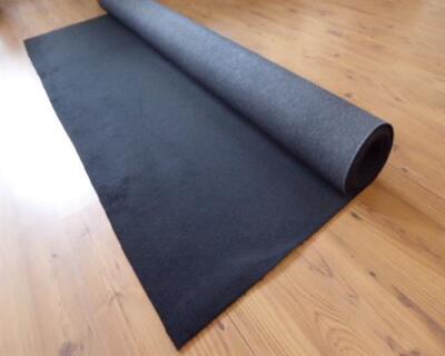 Teppich Meterware Autoteppich feiner Velour Stoff anthrazit 165cm x 400cm Rest