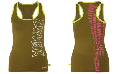 Zumba Cut Me Crazy Racerback Tank Top - Green ~ size XS ~ New! Free Ship