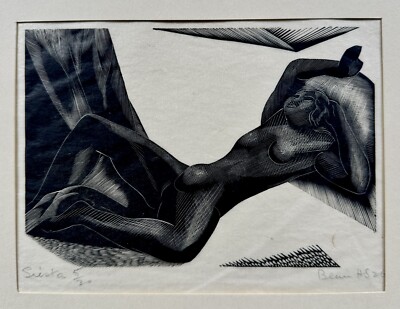 BLAIR HUGHES-STANTON BRITISH MODERN ART PRINT ON Tissue Siesta 5/30 1926