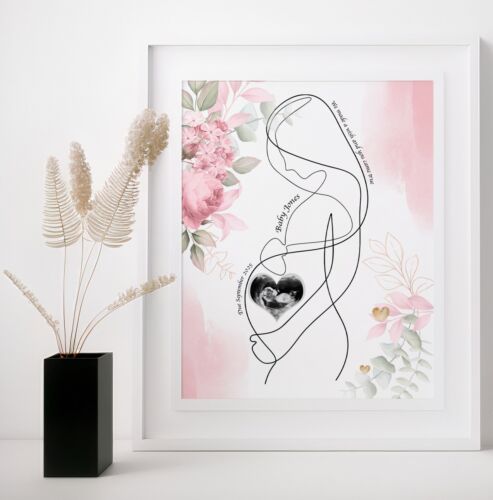 Personalised Baby scan print, Ultrasound Art, Baby Keepsake, Baby announcement - Picture 10 of 13