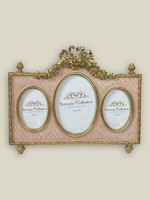 Eleganter 3-Er Bilderrahmen Prunk Antikstil Barock Rosé Gold Dutch Style 21Cm
