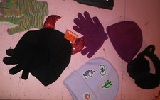 Vguc lot of ear muffs gloves knit caps winter grade school girls set cat fun