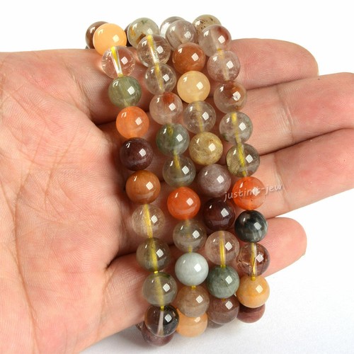 8mm Fashion round gemstone beads stretchable bracelet 7" - Picture 85 of 286