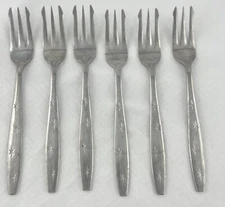 Oyster Forks Made In Japan Stainless Steel Set Of 6 Star Print Handle