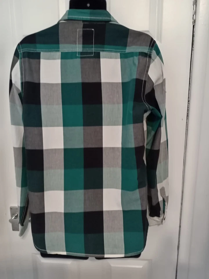 Mens Blue Inc Size L Large Green Mix Long Sleeve Smart Casual Work Shirt - Image 3 of 4