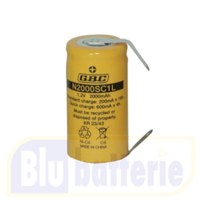 SKB Batteria Ricaricabile NI-CD Sc 2000mah Lamelle, N2000SC Lamelle S Lamelle S Dir
