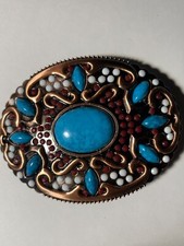 3 belt buckles,turquoise,two are the same  one different