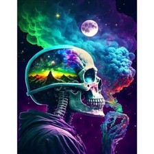 DIY Skull Paint by Numbers Kits for Adults,Paint by Number for Adults Skull A