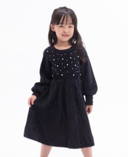 Rare Editions Little Girls Immitation-Pearl Embellished Dress Black Size 6