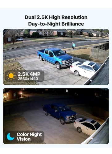 2.5K Dual-Lens WiFi Security Camera Outdoor Indoor, 8X Hybrid Zoom CCTV Camera, - Picture 4 of 7