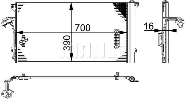 AC 659 000S MAHLE Condenser, air conditioning for AUDI,PORSCHE,VW